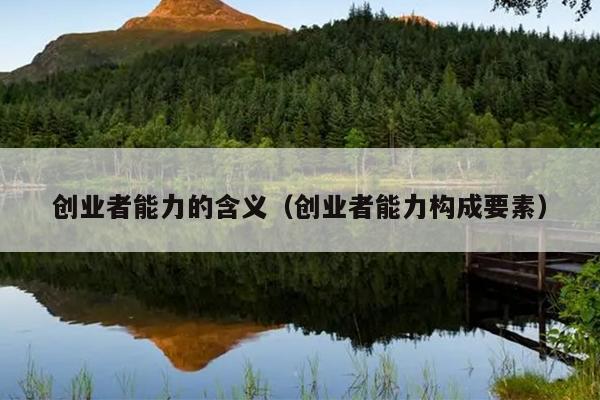创业者能力的含义（创业者能力构成要素）