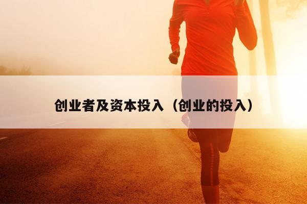 创业者及资本投入（创业的投入）