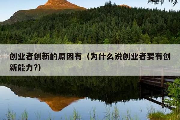 创业者创新的原因有（为什么说创业者要有创新能力?）