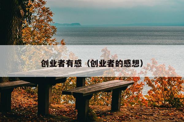 创业者有感（创业者的感想）