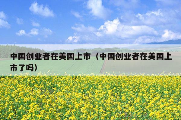 中国创业者在美国上市（中国创业者在美国上市了吗）
