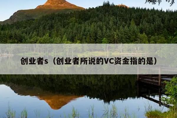 创业者s（创业者所说的VC资金指的是）
