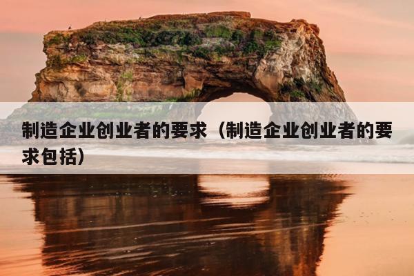 制造企业创业者的要求（制造企业创业者的要求包括）
