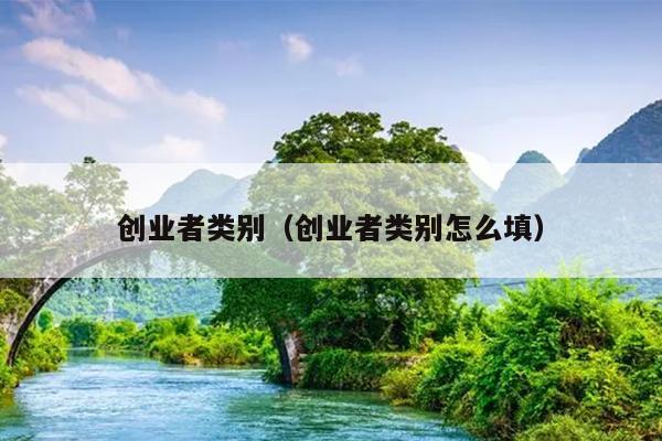 创业者类别（创业者类别怎么填）