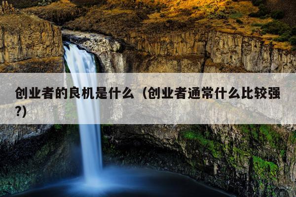 创业者的良机是什么（创业者通常什么比较强?）