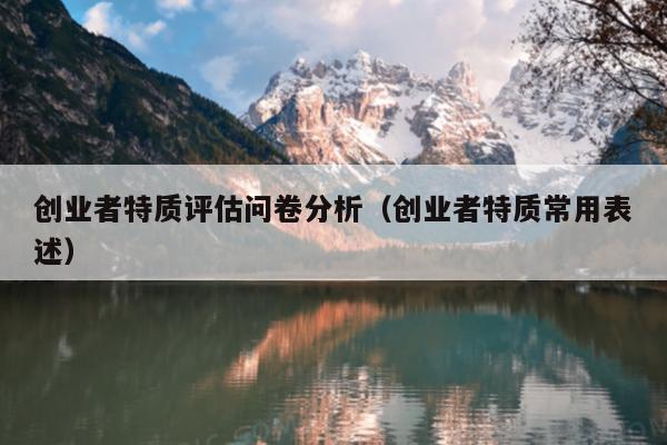 创业者特质评估问卷分析（创业者特质常用表述）