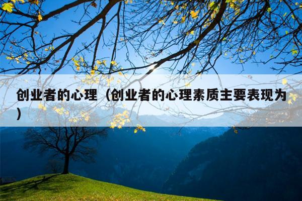 创业者的心理（创业者的心理素质主要表现为）
