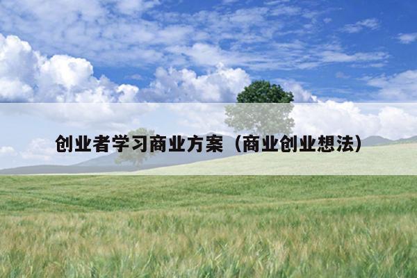 创业者学习商业方案（商业创业想法）