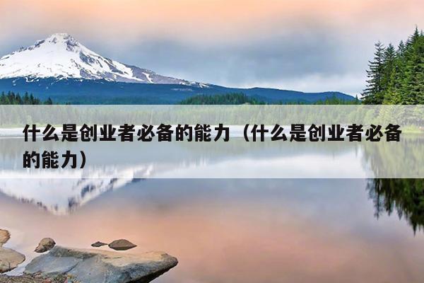 什么是创业者必备的能力（什么是创业者必备的能力）