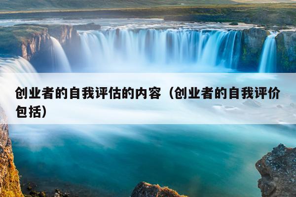 创业者的自我评估的内容（创业者的自我评价包括）