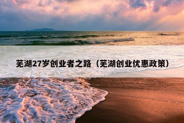芜湖27岁创业者之路（芜湖创业优惠政策）