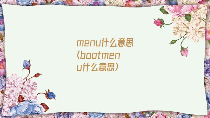 menu什么意思(bootmenu什么意思)