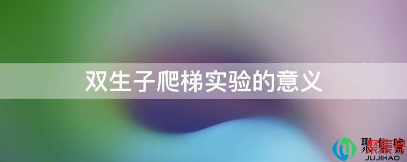 双生子爬梯试验的意义(双生子爬梯实验的理论价值)
