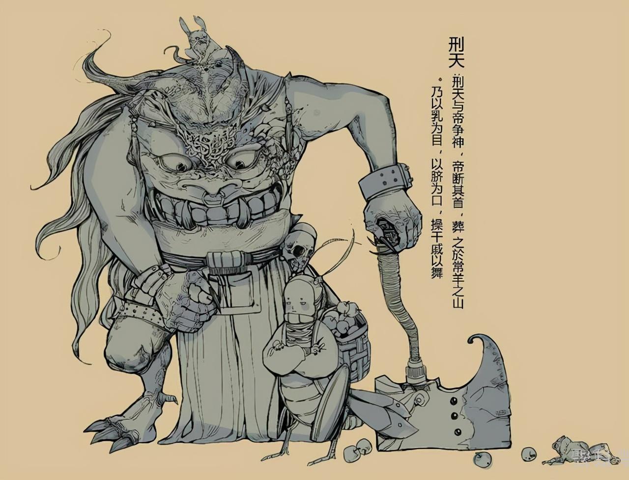 山海经五大神尸图(山海经五大尸神)