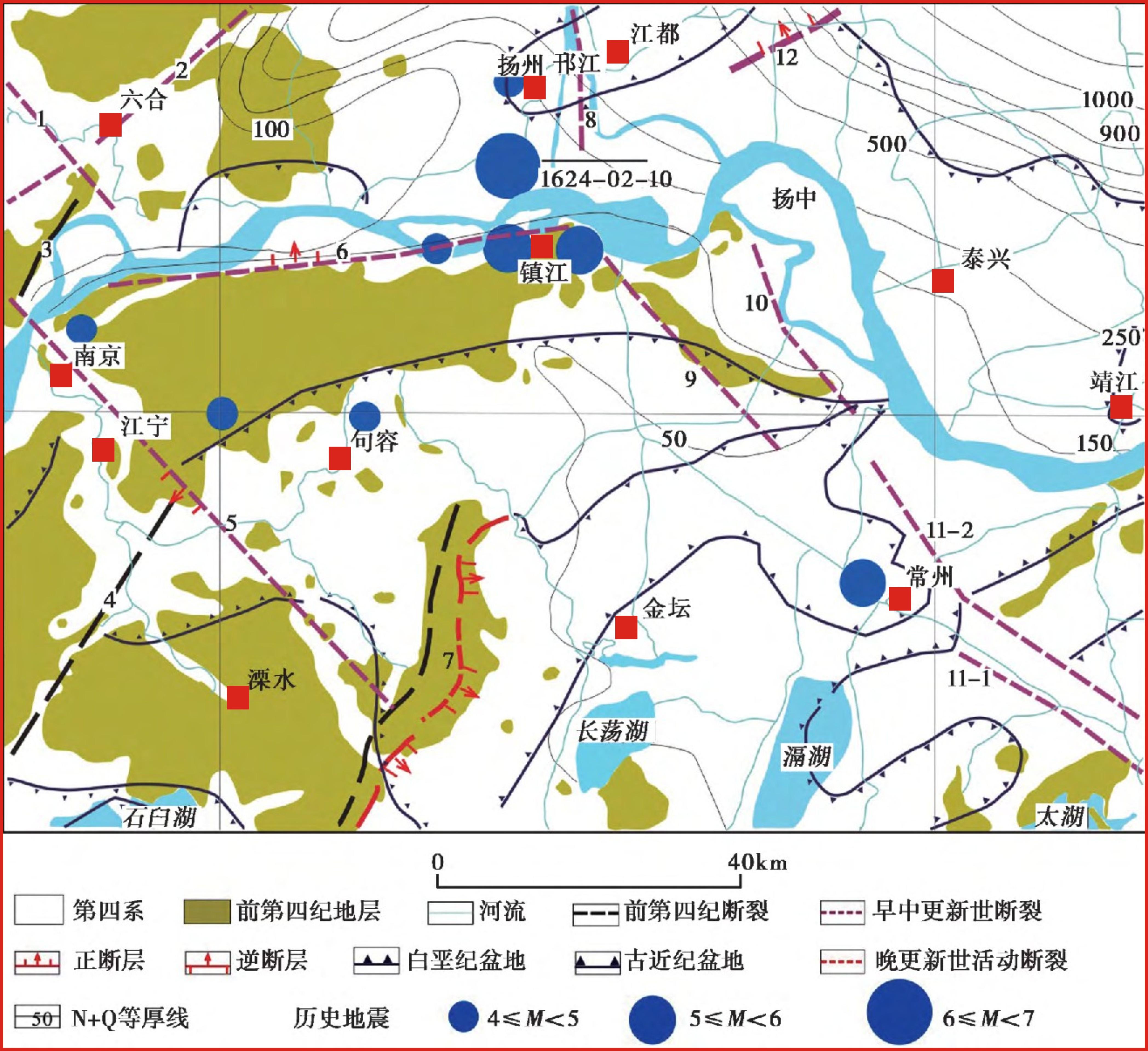 江苏地震带分布图高清(江苏地震带城市名单)