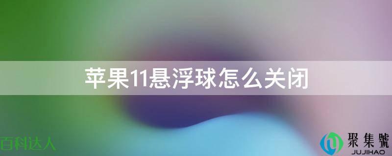 苹果11悬浮球怎么封闭