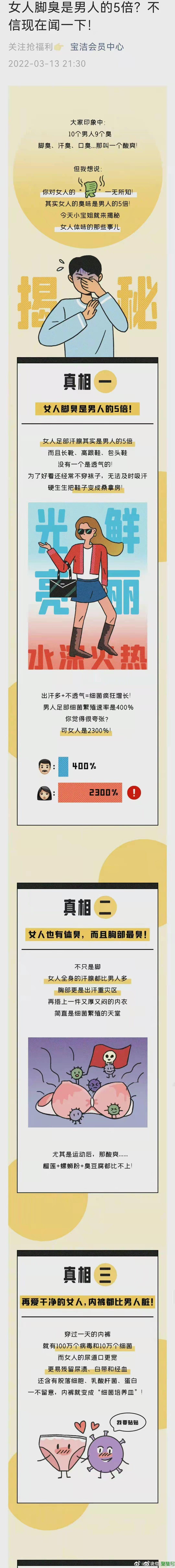 宝洁宣称女人脚臭是男人的5倍