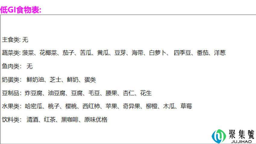 低ig食物什么意思