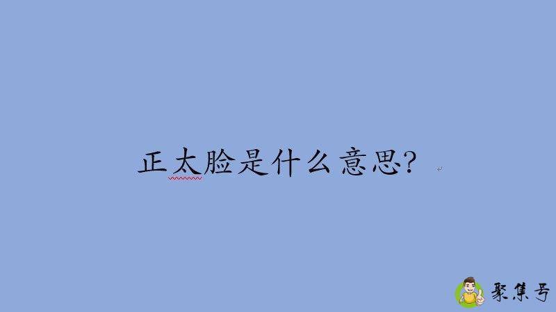 正太脸什么意思