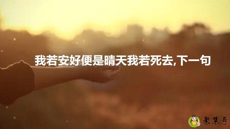 我若安好便是晴天我若死去,下一句