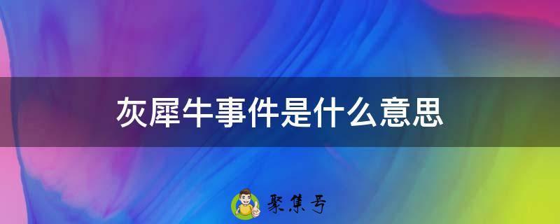 灰犀牛事件是什么意思